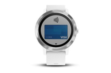 Image of Garmin Vivoactive 3, English Only, Silicone, White/White/Stainless Steel 010-01769-21