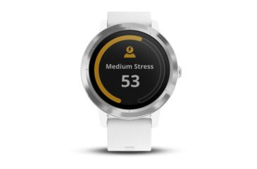 Image of Garmin Vivoactive 3, English Only, Silicone, White/White/Stainless Steel 010-01769-21