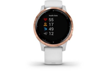 Image of Garmin Vivoactive 4S GPS Smartwatch, White/Rose Gold, 010-02172-21