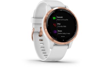 Image of Garmin Vivoactive 4S GPS Smartwatch, White/Rose Gold, 010-02172-21