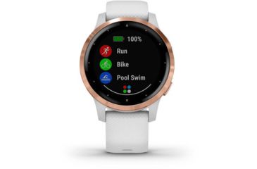 Image of Garmin Vivoactive 4S GPS Smartwatch, White/Rose Gold, 010-02172-21