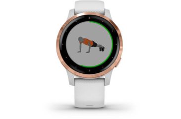 Image of Garmin Vivoactive 4S GPS Smartwatch, White/Rose Gold, 010-02172-21