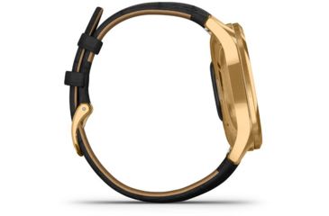 Image of Garmin Vivomove 3 Luxe Hybrid Smartwatch w/Leather Band, 24K Gold/Black, 010-02241-02