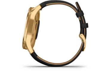 Image of Garmin Vivomove 3 Luxe Hybrid Smartwatch w/Leather Band, 24K Gold/Black, 010-02241-02