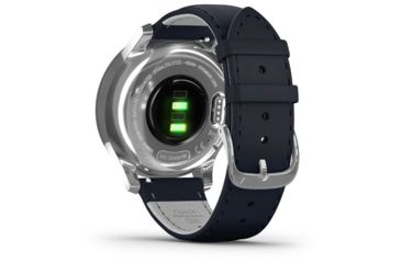 Image of Garmin Vivomove 3 Luxe Hybrid Smartwatch w/Leather Band, Navy/Silver, 010-02241-00