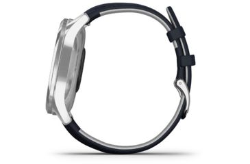 Image of Garmin Vivomove 3 Luxe Hybrid Smartwatch w/Leather Band, Navy/Silver, 010-02241-00
