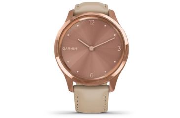 Image of Garmin Vivomove 3 Luxe Hybrid Smartwatch w/Leather Band, Rose Gold/Light Sand, 010-02241-01