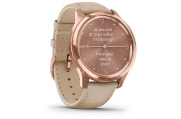 Image of Garmin Vivomove 3 Luxe Hybrid Smartwatch w/Leather Band, Rose Gold/Light Sand, 010-02241-01