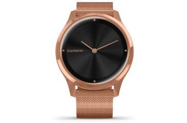 Image of Garmin Vivomove 3 Luxe Hybrid Smartwatch w/Milanese Band, 18K Rose Gold/Black, 010-02241-04