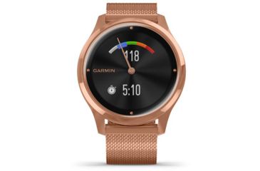 Image of Garmin Vivomove 3 Luxe Hybrid Smartwatch w/Milanese Band, 18K Rose Gold/Black, 010-02241-04
