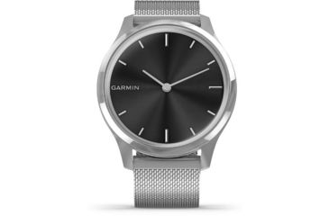 Image of Garmin Vivomove 3 Luxe Hybrid Smartwatch w/Milanese Band, Silver/Black, 010-02241-03