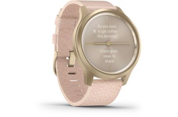 Image of Garmin Vivomove 3 Style Hybrid Smartwatch w/Nylon Band, Blush Pink/Gold, Nylon, 010-02240-02