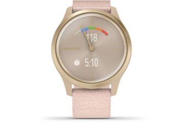 Image of Garmin Vivomove 3 Style Hybrid Smartwatch w/Nylon Band, Blush Pink/Gold, Nylon, 010-02240-02