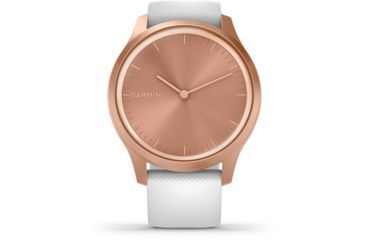Image of Garmin Vivomove 3 Style Hybrid Smartwatch w/Silicone Band, Rose Gold/White,, 010-02240-00