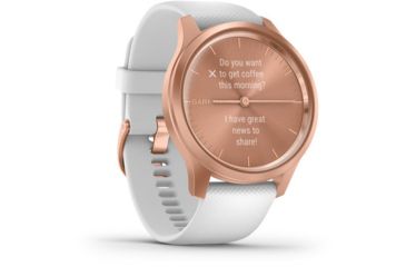 Image of Garmin Vivomove 3 Style Hybrid Smartwatch w/Silicone Band, Rose Gold/White,, 010-02240-00