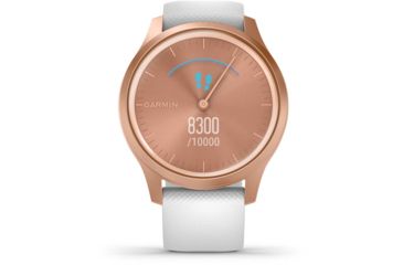 Image of Garmin Vivomove 3 Style Hybrid Smartwatch w/Silicone Band, Rose Gold/White,, 010-02240-00