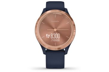 Image of Garmin Vivomove 3S Hybrid Smartwatch, Navy/Rose Gold, 010-02238-03