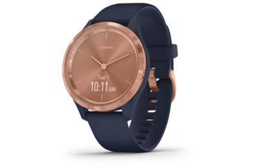 Image of Garmin Vivomove 3S Hybrid Smartwatch, Navy/Rose Gold, 010-02238-03