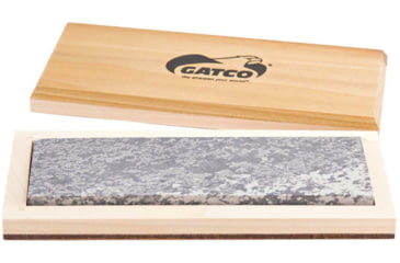 Image of Gatco By Bear &amp; Son 100% Natural Soft Arkansas Stone In Wood Storage Box, 6in, 80060