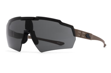 Image of Gatorz Blastshield Sunglasses, Black Logo, TAN Frame, Balistic Smoke Lens, 841235126222