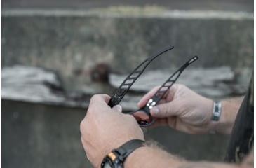Image of Gatorz Delta M4 Sunglasses, Gun Metal Frame, Smoke Polarized Lens, Matte Black Plug, GZ-05-111