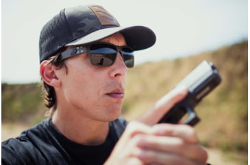 Image of Gatorz Delta Sunglasses, Cerakote OD Green Frame, Smoke Polarized Lens, Matte Black Plug, GDELCOG01P