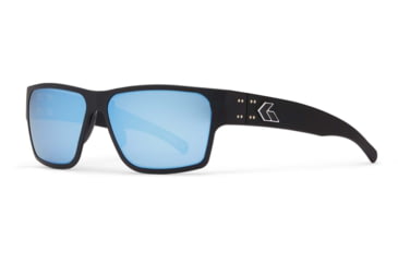 Image of Gatorz Delta Sunglasses, Matte Black Frame, Smoked Polarized w/ Blue Mirror Lens, GDELMTBLK01P-B