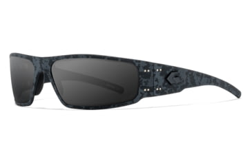 Image of Gatorz Magnum Sunglasses, Stealth Grafitti Frame with Black Logo, Smoke Polarized Lenses, GZ-01-523