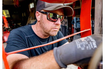 Image of Gatorz Marauder Glasses, Smoke Polarized Lens w/Blue Mirror, Black, One Size, GZ-12-421