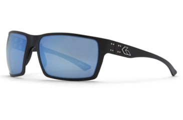 Image of Gatorz Marauder Glasses, Smoke Polarized Lens w/Blue Mirror, Black, One Size, GZ-12-421