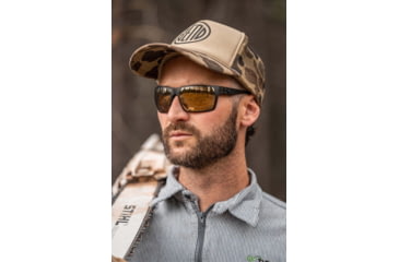 Image of Gatorz Marauder Glasses, Smoke Polarized Lens w/Sunburst Mirror, Black Cerakote, One Size, GZ-12-413