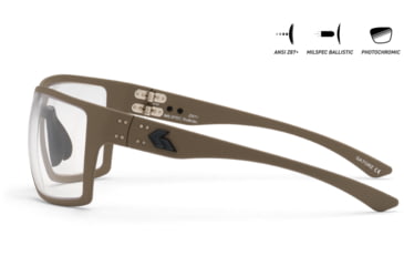 Image of Gatorz Marauder Sunglasses, Tan Cerakote, MILSPEC Ballistic Photochromic w/ Anti-Fog, w/ Black Logo, Tan, GZ-12-305