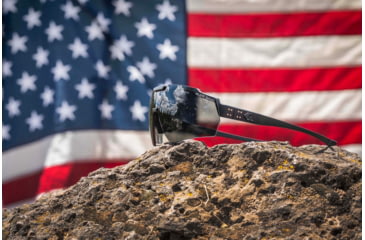 Image of Gatorz Milspec Ballistic Z87.1 Sunglasses, Black Cerakote Frame, Smoke - Clear Array Lens, Blackout Logo, One Size, GZ-10-493