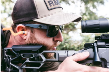 Image of Gatorz Rig Sunglasses, Slate Frame with Black Logo, Smoke Lenses, GZ-14-100