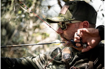 Image of Gatorz Rig Sunglasses, Tan Frame with Black Logo, Smoke Lenses, GZ-14-301