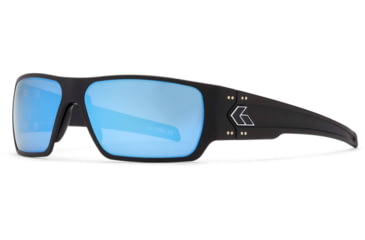Image of Gatorz Specter Sunglasses, Cerakote Black Frame, Smoke Polarized w/Blue Mirror Lens, GZ-08-421