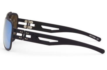 Image of Gatorz Stark Sunglasses, Matte Blackout Frame, Smoked Polarized w/ Blue Mirror Lens, GZ-06-012