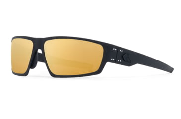 Image of Gatorz Warhawk Sunglasses, Black, Matte Black Logo, Digitally Optimized Polarized OPz Gold Mirror, Black, One Size, 841235127328