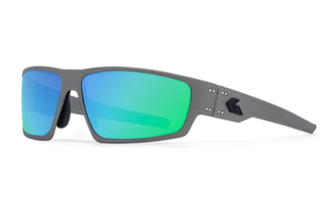 Image of Gatorz Warhawk Sunglasses, Gunmetal, Matte Black Logo, Digitally Optimized Polarized Opz Green Mirror, Gunmetal, One Size, 841235127366