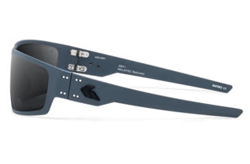 Image of Gatorz Warhawk Sunglasses, Slate, Matte Black Logo, MilSpec Ballistic Smoke, w/ Anti-Fog, ANSI Z87.1, Slate, One Size, 841235127359
