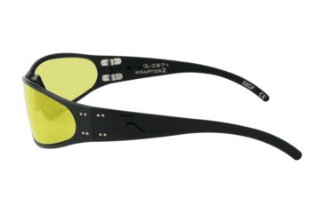 Image of Gatorz Wraptor Ansi Z87.1 Sunglasses, Black Frame, Yellow Anti Fog Lens, WRAZBLK04A