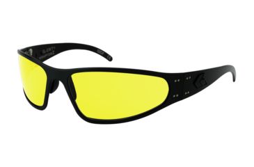 Image of Gatorz Wraptor Ansi Z87.1 Sunglasses, Black Frame, Yellow Anti Fog Lens, WRAZBLK04A
