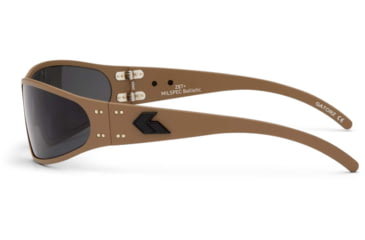 Image of Gatorz Wraptor Milspec Ballistic Z87.1 Sunglasses,Cerakote Tan Frame, Smoke w/Anti-Fog Lens, GZ-02-302