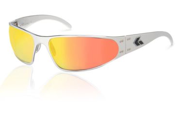 Image of Gatorz Wraptor Sunglasses, Polished Frame, Smoked Polarized w/Sunburst Lens, Polarized, WRAPOL13P