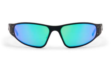 Image of Gatorz Wraptor Sunglasses, Black Frame, Brown Polarized w/Green Mirror Lens, Polarized, WRABLK03P-G