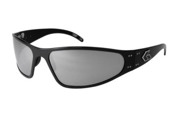 Image of Gatorz Wraptor Sunglasses, Black Frame, Smoked Polarized W/ Chrome Lens, WRABLK01P-C