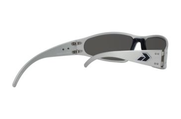 Image of Gatorz Wraptor Sunglasses, Brushed Frame Smoked Polarized W/ Blue Mirror Lens, WRABRU01P-B