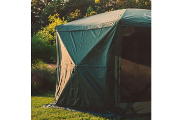 Image of Gazelle G6 6-Sided Portable Gazebo Pop-Up Hub Screen Tent With 3 Pak of Wind Panels, Alpine Green, 8-Person, GK910