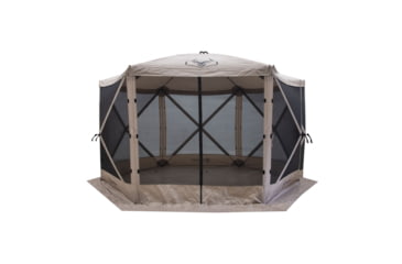 Image of Gazelle G6 6-Sided Portable Gazebo Pop-Up Hub Screen Tent, 3 Pack of Wind Panels, Desert Sand, 8-Person, GK908