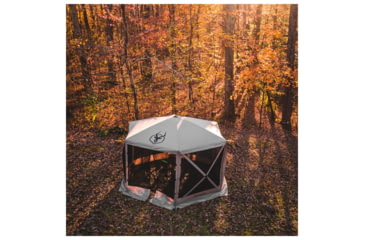 Image of Gazelle G6 6-Sided Portable Gazebo Pop-Up Hub Screen Tent, 3 Pack of Wind Panels, Desert Sand, 8-Person, GK908